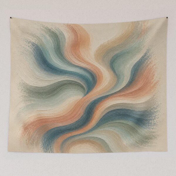 Item preview, Terracotta and Blue Ripples designed and sold by Ingorgia Studio.