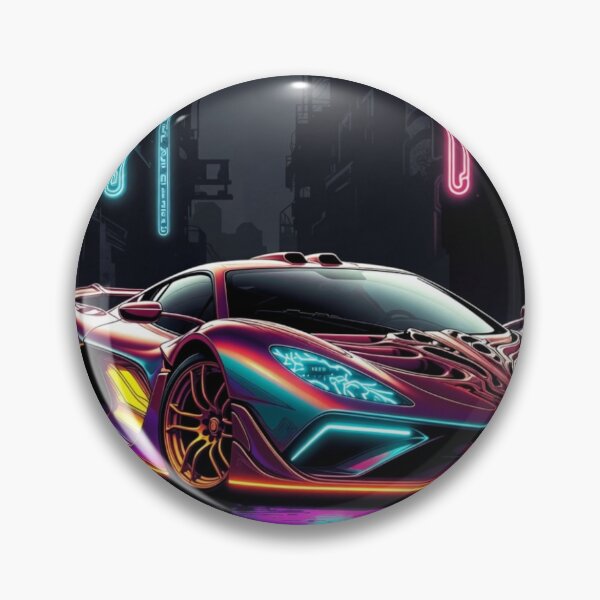 Item preview, Cyberpunk Iridescent Supercar Neon Alley Poster designed and sold by Nexus Space.