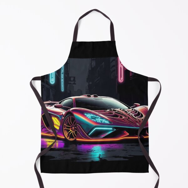 Item preview, Cyberpunk Iridescent Supercar Neon Alley Poster designed and sold by Nexus Space.