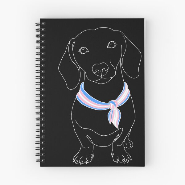 Item preview, Minimalist Dachshund with Transgender Pride Bandana | Dog Line Art designed and sold by TrueColorAr.