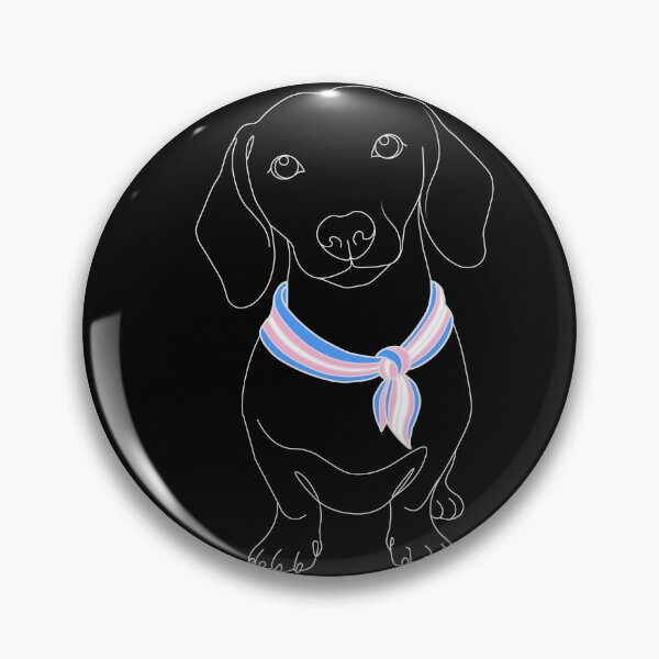 Item preview, Minimalist Dachshund with Transgender Pride Bandana | Dog Line Art designed and sold by TrueColorAr.