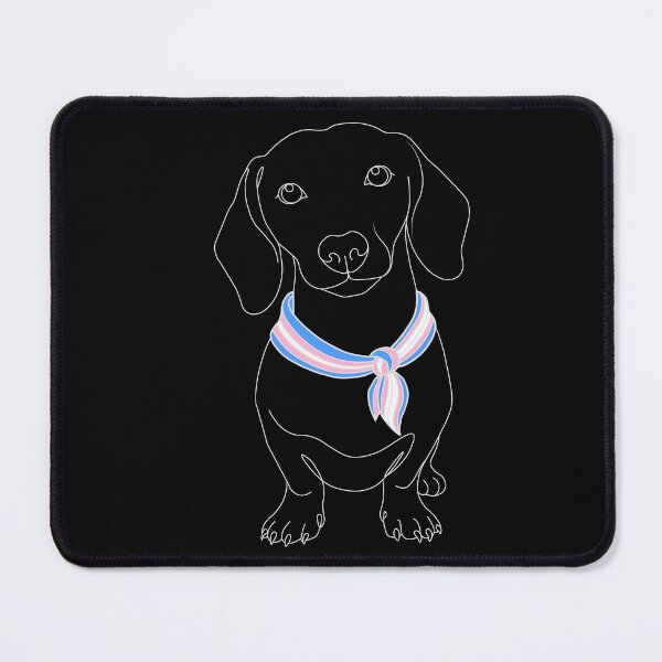 Item preview, Minimalist Dachshund with Transgender Pride Bandana | Dog Line Art designed and sold by TrueColorAr.
