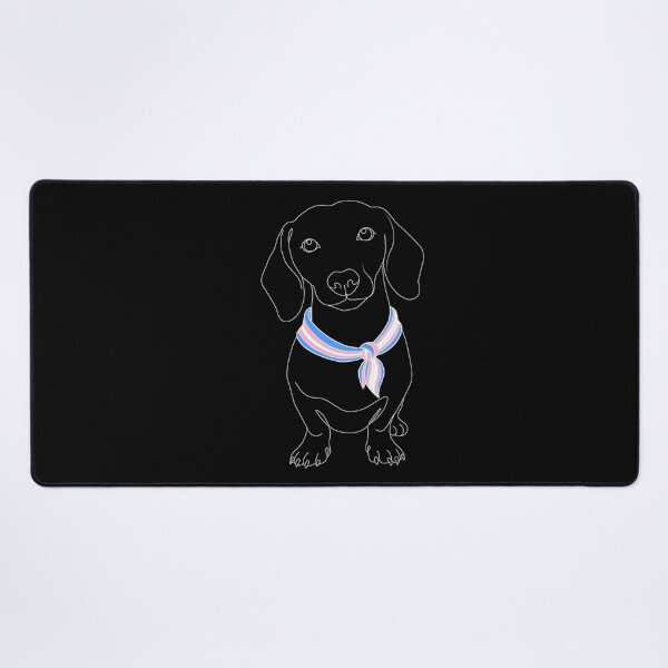 Item preview, Minimalist Dachshund with Transgender Pride Bandana | Dog Line Art designed and sold by TrueColorAr.