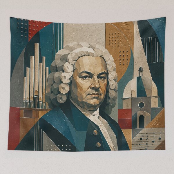 Item preview,  Johann Sebastian Bach portrait painting, German Baroque composer and virtuoso organist. designed and sold by GalleryKauffeld.
