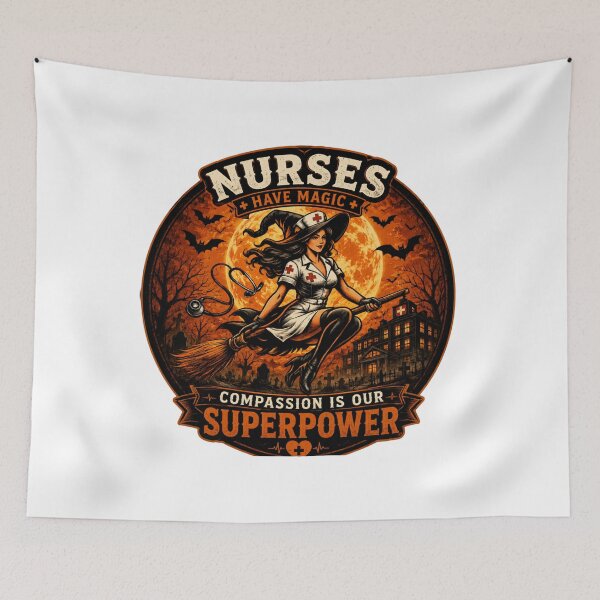 Item preview, Nurse Have Magic - Compassion Is Our Superpower Halloween Nurse Design designed and sold by PawFusionArt.