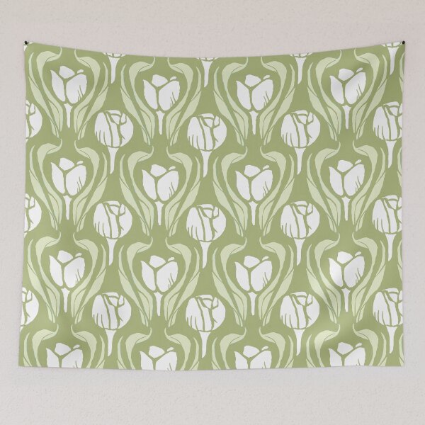 Item preview, Tulip Wood Cut Lime Green designed and sold by Indra's Net.