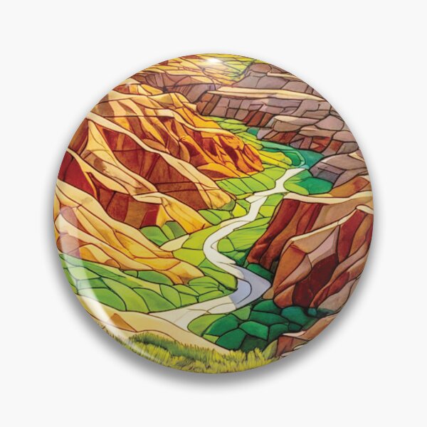 Item preview, Geometric mosaic desert landscape art of Badlands National Park designed and sold by designmari.