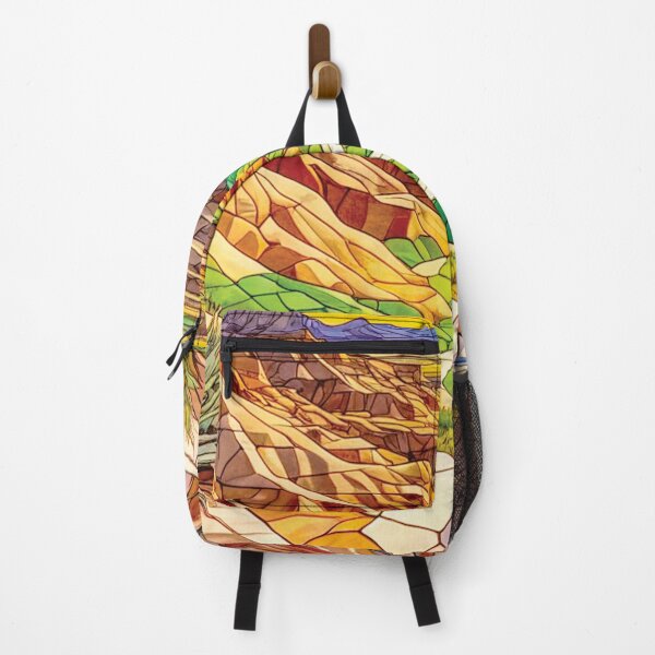Item preview, Geometric mosaic desert landscape art of Badlands National Park designed and sold by designmari.