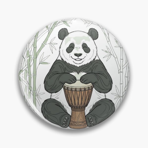 Item preview, Panda Drummer | Bamboo Djembe designed and sold by NatureHarmony16.