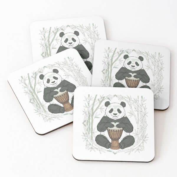 Item preview, Panda Drummer | Bamboo Djembe designed and sold by NatureHarmony16.