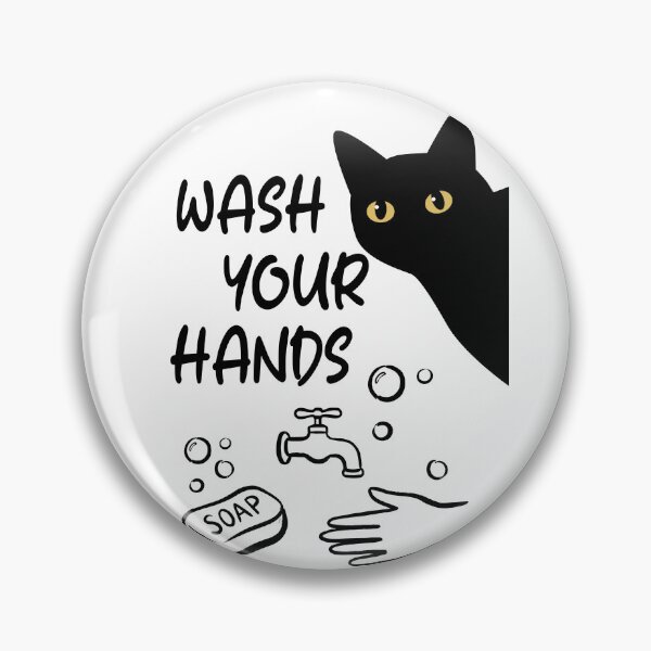 Item preview, Wash Your Hands Cat Funny Bathroom designed and sold by PurrfectHome.