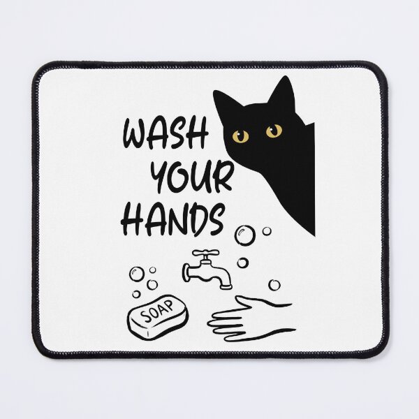 Item preview, Wash Your Hands Cat Funny Bathroom designed and sold by PurrfectHome.