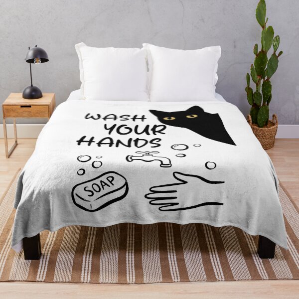 Item preview, Wash Your Hands Cat Funny Bathroom designed and sold by PurrfectHome.
