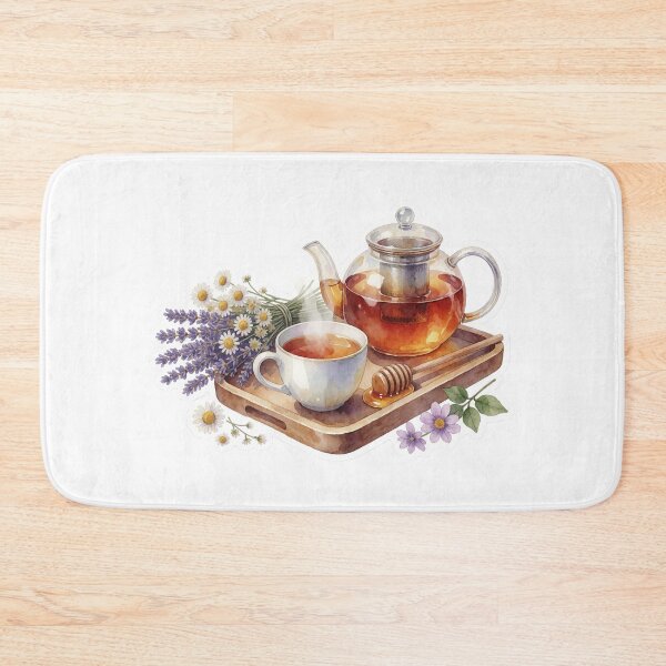 Item preview, Herbal Tea Tray Botanical Cottagecore Illustration designed and sold by AillustriaAK.
