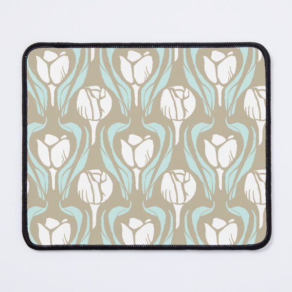 Item preview, Tulip Wood Cut Aqua and Clay designed and sold by Indra's Net.