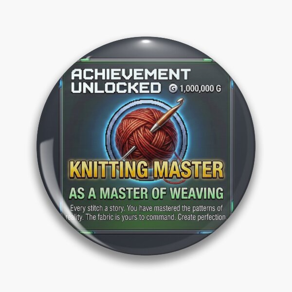 Item preview, Başlık (Title): Achievement Unlocked: Knitting Master designed and sold by Efdoth-Designs.