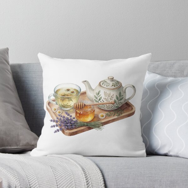 Item preview, Herbal Tea Tray Botanical Cottagecore Illustration designed and sold by AillustriaAK.
