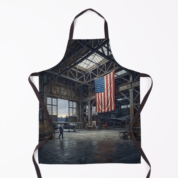 Item preview, American Flag Hanging In Aircraft Hanger designed and sold by Home Decor Art.