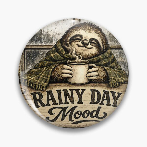 Item preview, Rainy Day Mood Sloth Vintage Cozy Coffee Design designed and sold by NowaPrintNest.