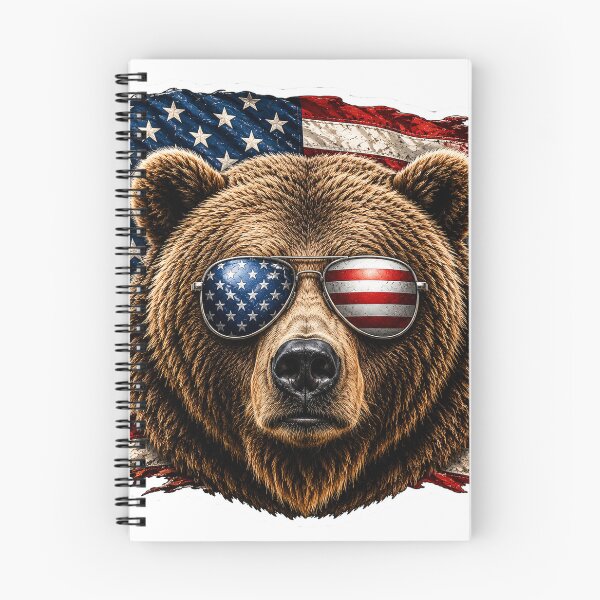 Item preview, Grizzly Bear with American Flag Sunglasses designed and sold by reanacreations.