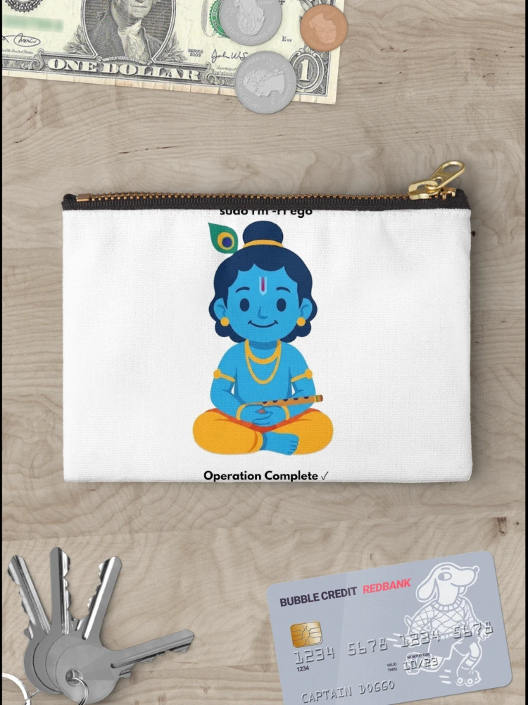Thumbnail 3 of 4, Zipper Pouch, sudo rm -rf ego | Linux Developer Sticker | Tech Humor designed and sold by BhaktiByte.