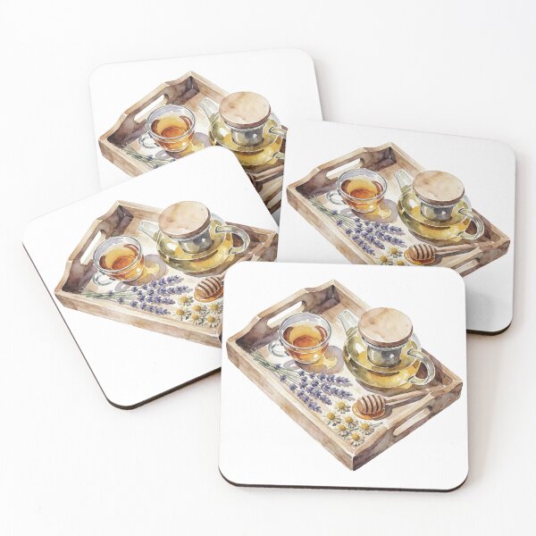 Item preview, Herbal Tea Tray Botanical Cottagecore Illustration designed and sold by AillustriaAK.