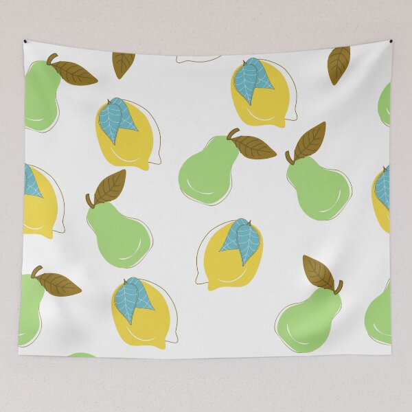 Item preview, Seamless Pattern with Lemons and Pears, Cute Hand Drawn Fruit Background, Modern Botanical  pattern designed and sold by TaniaArtDesign.