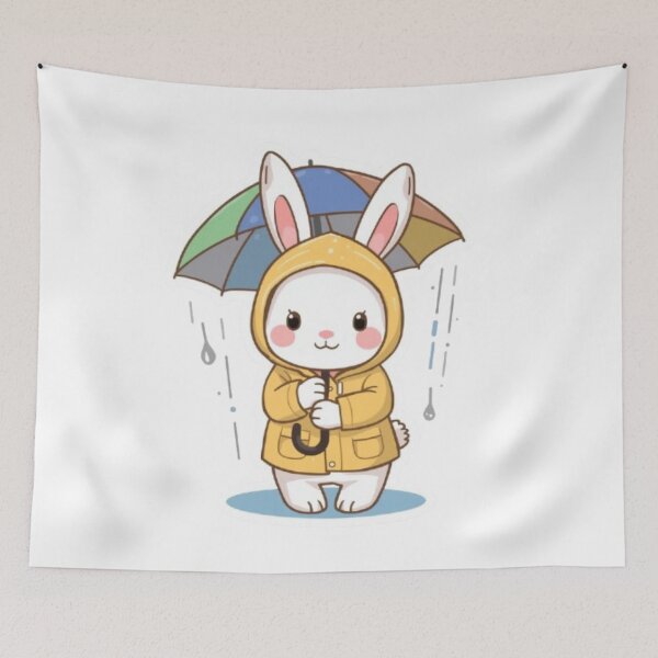 Item preview, Cute Rainy Bunny Kawaii Sticker | Adorable Rabbit with Umbrella designed and sold by Stylestickers55.