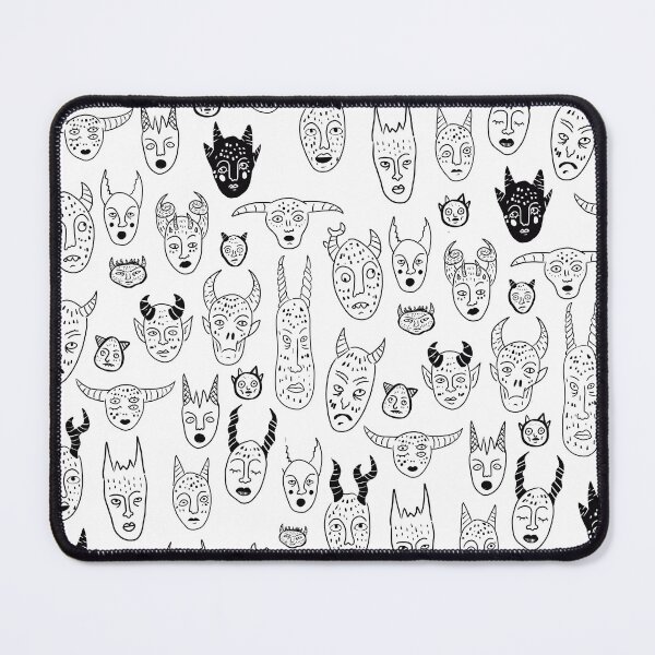 Item preview, Indie Doodle Demon Faces Seamless Pattern designed and sold by by-andreas.