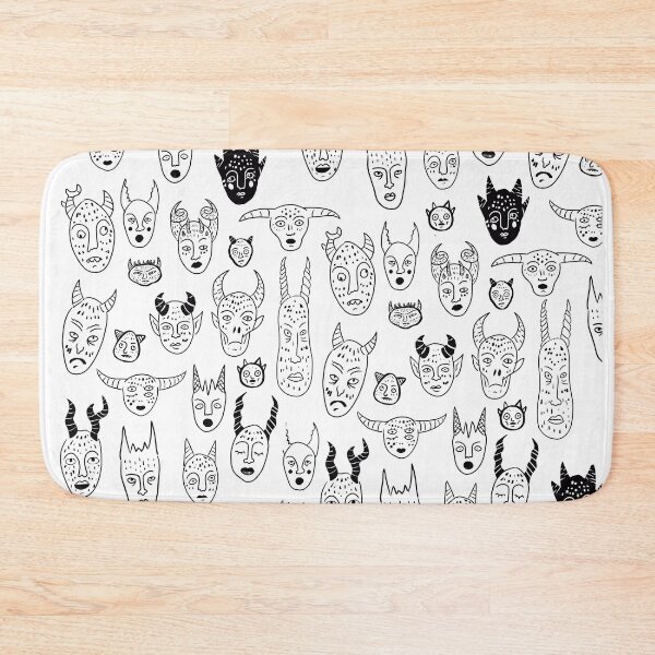 Item preview, Indie Doodle Demon Faces Seamless Pattern designed and sold by by-andreas.