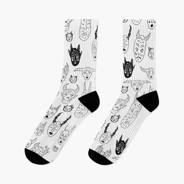 Item preview, Indie Doodle Demon Faces Seamless Pattern designed and sold by by-andreas.