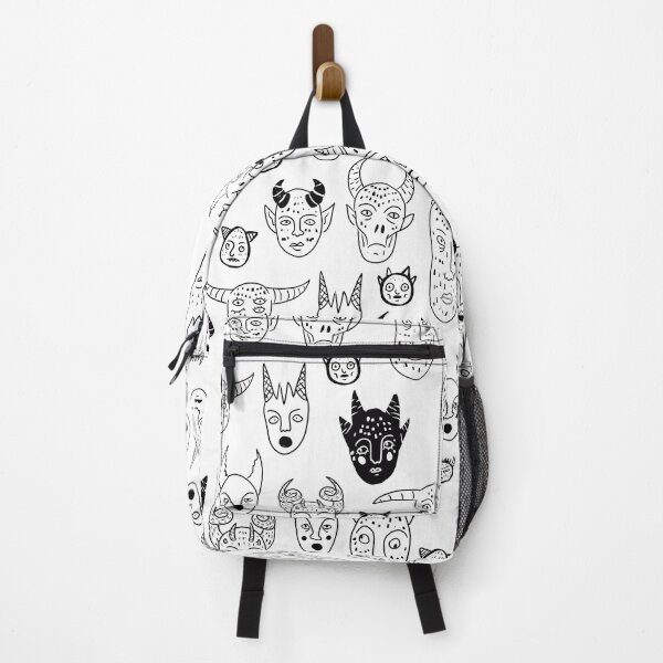 Item preview, Indie Doodle Demon Faces Seamless Pattern designed and sold by by-andreas.