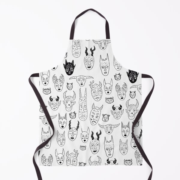 Item preview, Indie Doodle Demon Faces Seamless Pattern designed and sold by by-andreas.