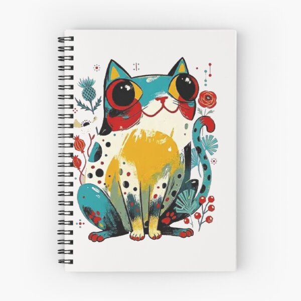 Item preview, Colorful Floral Cat Cute Folk designed and sold by Gbriel3.