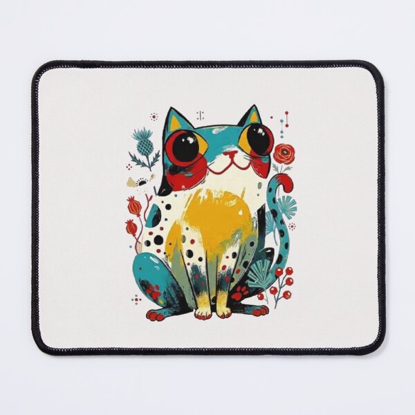 Item preview, Colorful Floral Cat Cute Folk designed and sold by Gbriel3.
