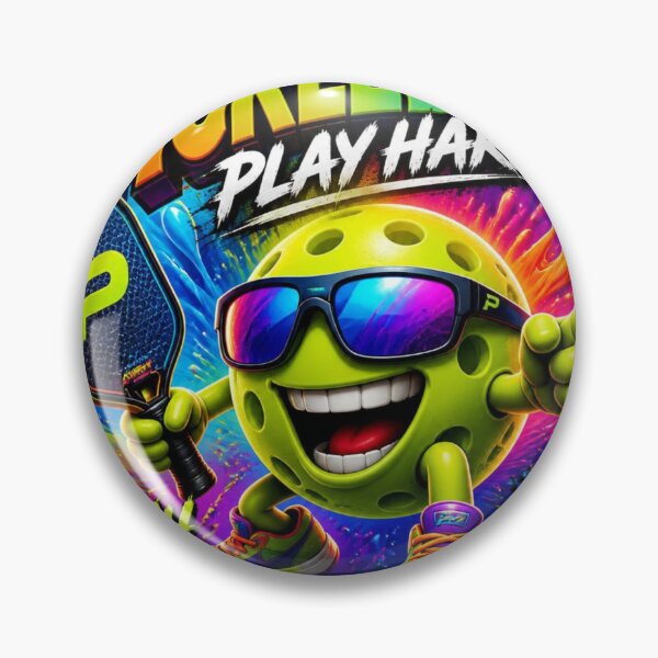 Item preview, Pickleball Ball Mascot Play Hard Splash Art designed and sold by AgnesB77.