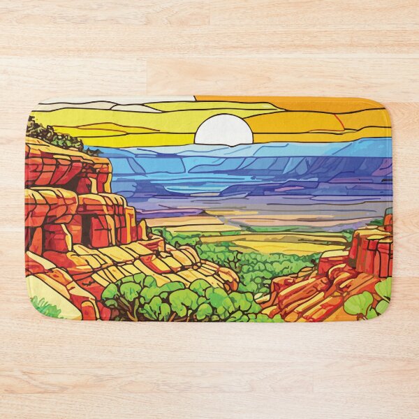 Item preview, Stained Glass Mesa Verde National Park Mosaic Desert Landscape designed and sold by designmari.