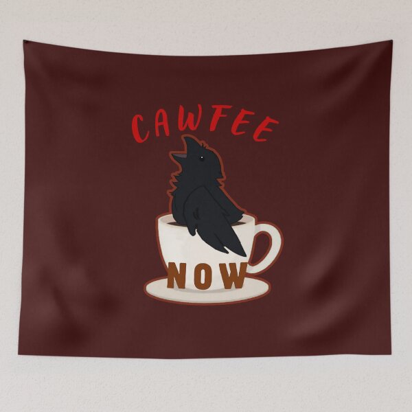 Item preview, Cawfee Now Funny Crow in Coffee Cup designed and sold by glowvim.