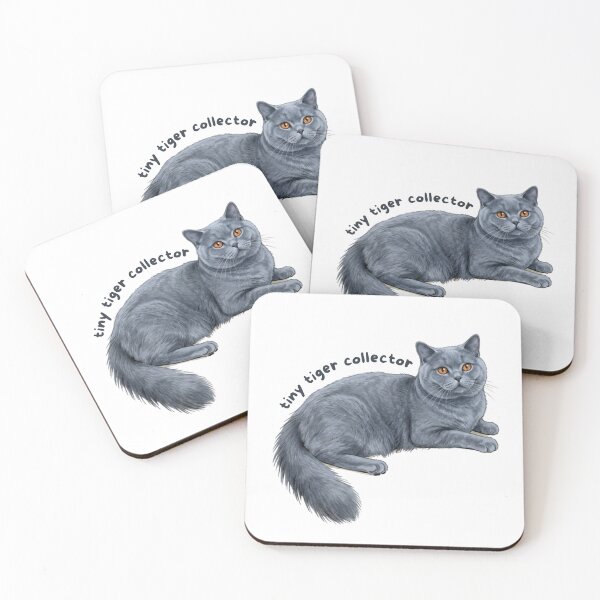 Item preview, Tiny Tiger Collector Sticker | British Shorthair Cat Vinyl Decal | Gray Cat Lover Gift | Cute Cat Laptop, Water Bottle & Journal Sticker designed and sold by Safiacreatess.