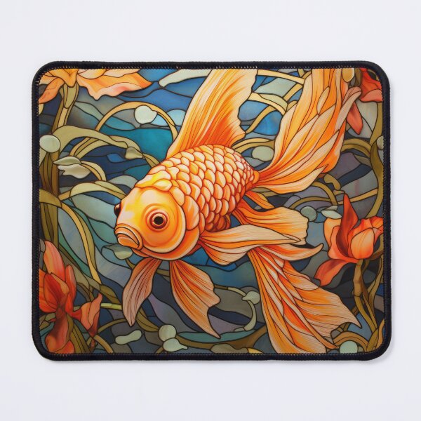 Item preview, Fantail Goldfish Stained Glass Window Design designed and sold by pinkal.