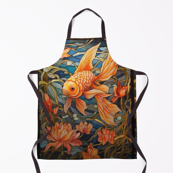 Item preview, Fantail Goldfish Stained Glass Window Design designed and sold by pinkal.