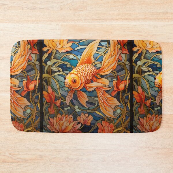 Item preview, Fantail Goldfish Stained Glass Window Design designed and sold by pinkal.