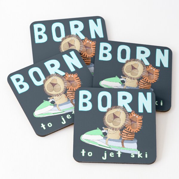 Item preview, Born to Jet Ski, Funny Tiger and Lion Jet Skiing by Artist Carla Daly designed and sold by Carla Daly.