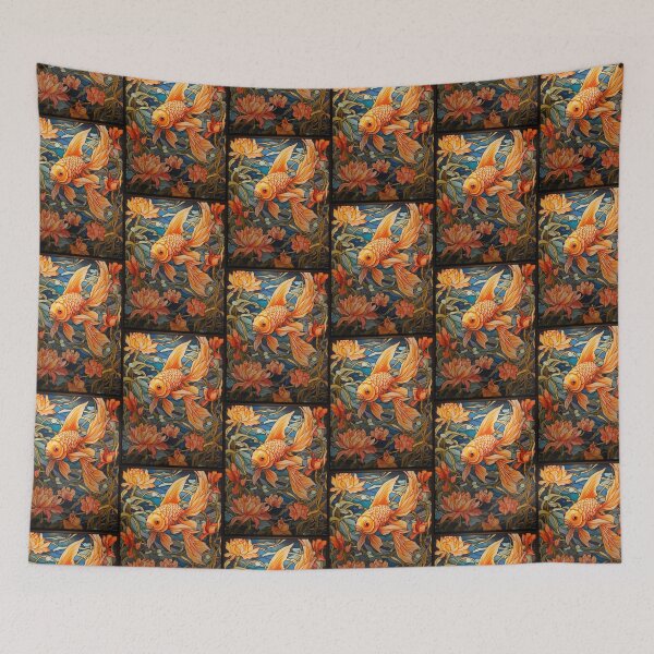 Item preview, Fantail Goldfish Stained Glass Window Design designed and sold by pinkal.