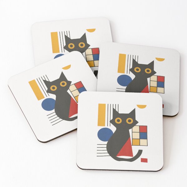 Item preview, Mondrian Cat  Abstract Geometric Art   designed and sold by Gbriel3.