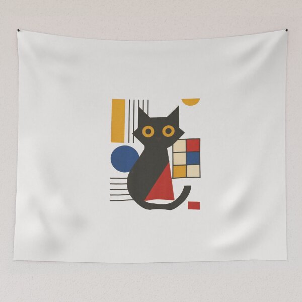 Item preview, Mondrian Cat  Abstract Geometric Art   designed and sold by Gbriel3.