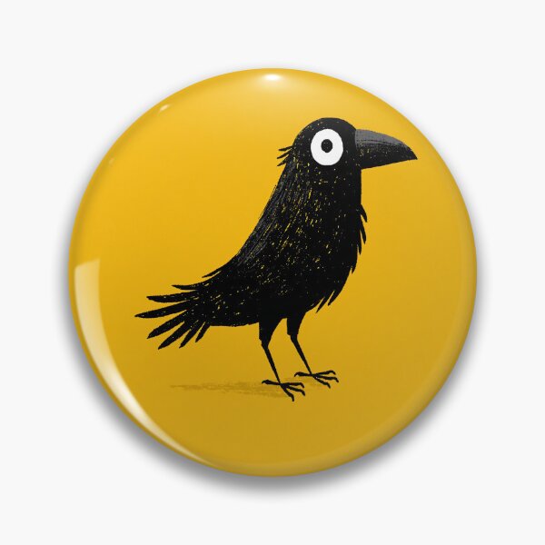 Item preview, Black Simple Crow Yellow Background Art designed and sold by GrinGalore.