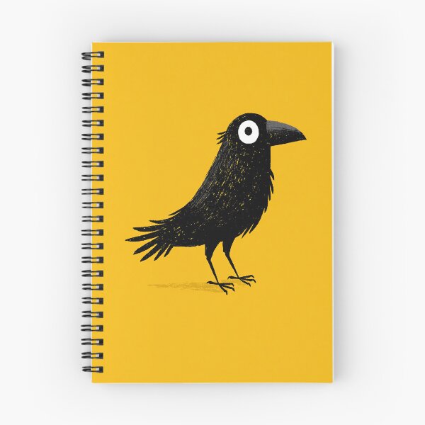 Item preview, Black Simple Crow Yellow Background Art designed and sold by GrinGalore.