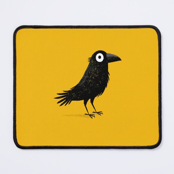 Item preview, Black Simple Crow Yellow Background Art designed and sold by GrinGalore.