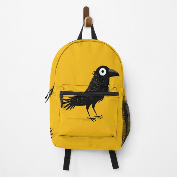 Item preview, Black Simple Crow Yellow Background Art designed and sold by GrinGalore.